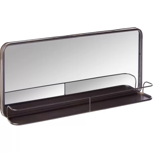 Creative CoOp Metal Framed Wall Mirror with Shelf BrassBlack