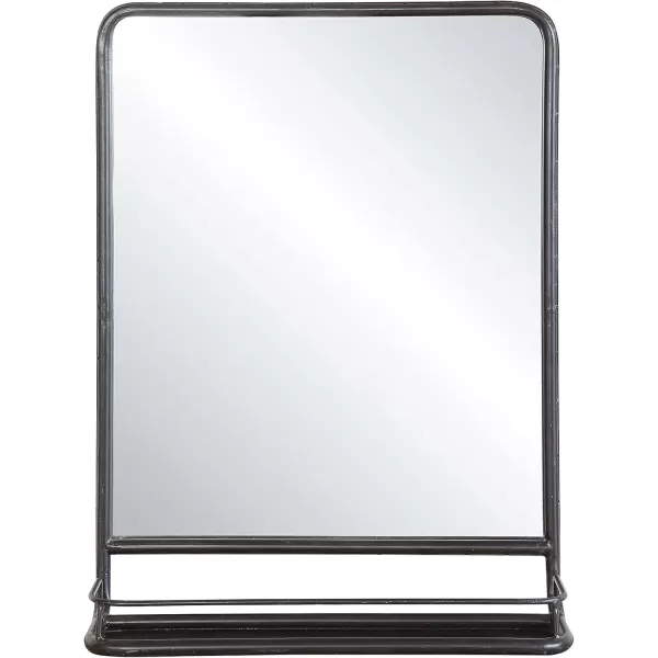 Creative CoOp Metal Framed Wall Mirror with Shelf BrassBlack