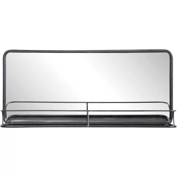 Creative CoOp Metal Framed Wall Mirror with Shelf BrassBlack
