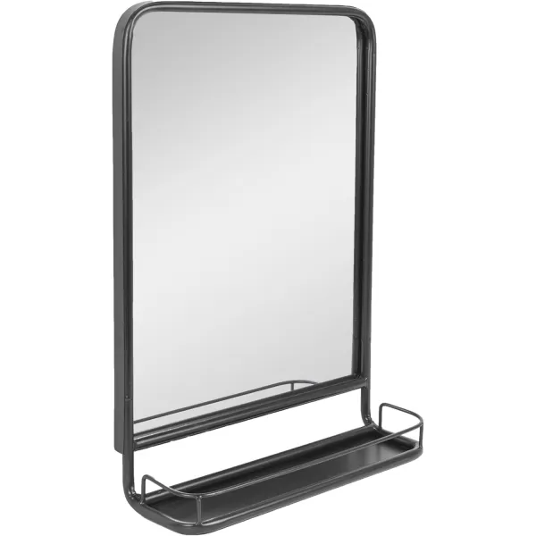 Creative CoOp Metal Framed Wall Mirror with Shelf BrassBlack