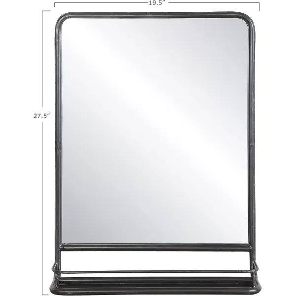 Creative CoOp Metal Framed Wall Mirror with Shelf BrassBlack