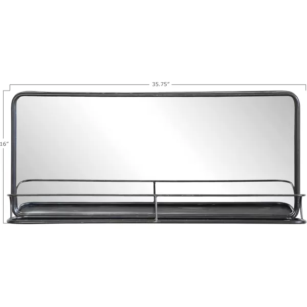 Creative CoOp Metal Framed Wall Mirror with Shelf BrassBlack