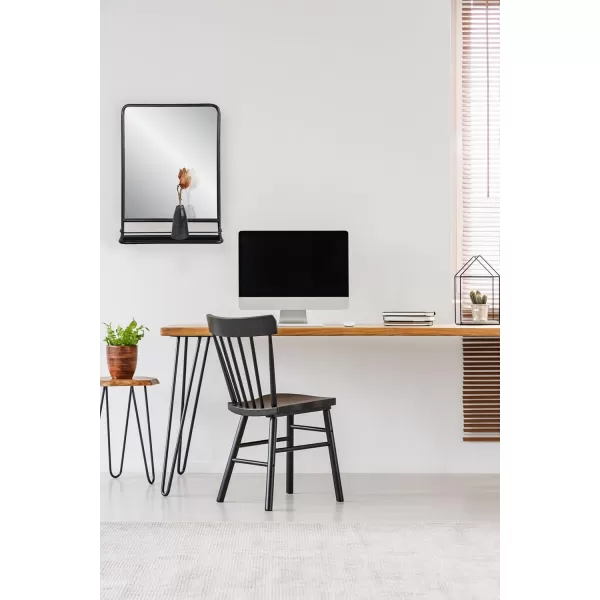 Creative CoOp Metal Framed Wall Mirror with Shelf BrassBlack
