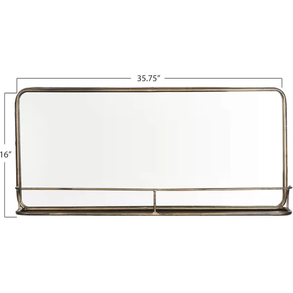 Creative CoOp Metal Framed Wall Mirror with Shelf BrassBrass