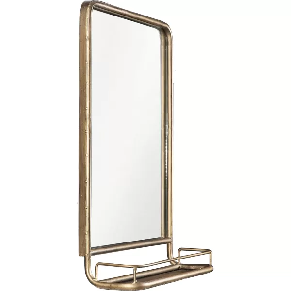 Creative CoOp Metal Framed Wall Mirror with Shelf BrassBrass