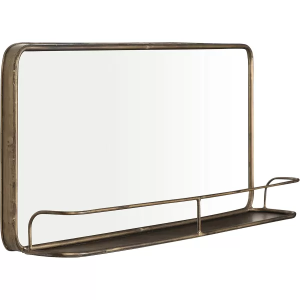 Creative CoOp Metal Framed Wall Mirror with Shelf BrassBrass