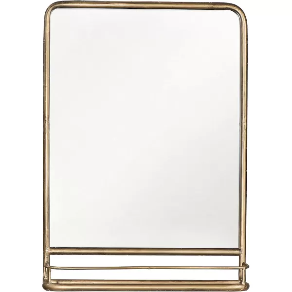 Creative CoOp Metal Framed Wall Mirror with Shelf BrassBrass
