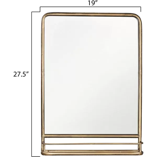 Creative CoOp Metal Framed Wall Mirror with Shelf BrassBrass