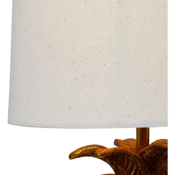 Creative CoOp Pineapple Shaped Table Lamp with Distressed Gold Finish ampamp Linen ShadeGoldWhite