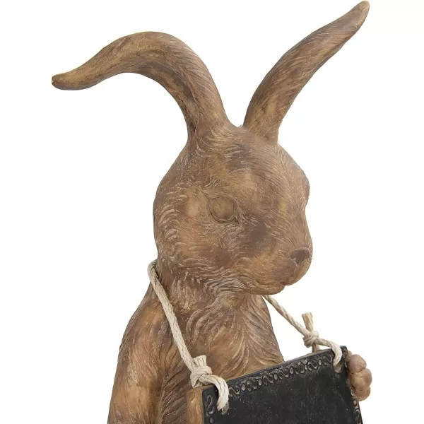 Creative CoOp Rabbit Holding Working Chalkboard Figures and Figurines Brown