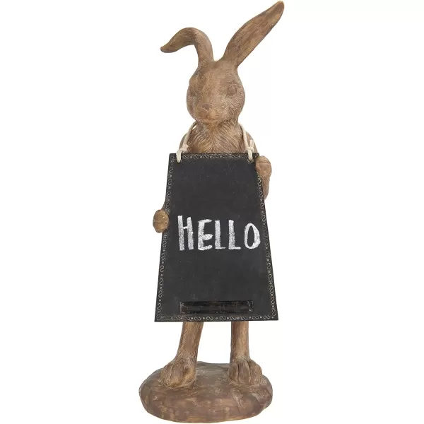 Creative CoOp Rabbit Holding Working Chalkboard Figures and Figurines Brown