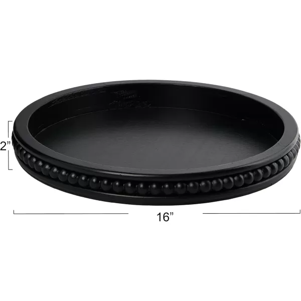 Creative CoOp Round 3Tier Decorative Wood Tray WhiteBlack