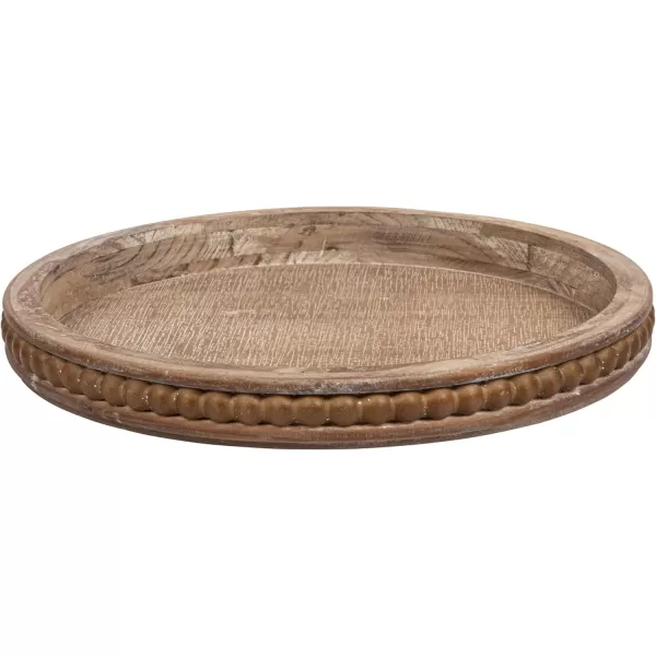 Creative CoOp Round 3Tier Decorative Wood Tray WhiteNatural