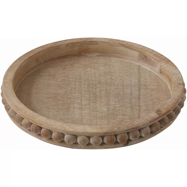Creative CoOp Round 3Tier Decorative Wood Tray WhiteNatural