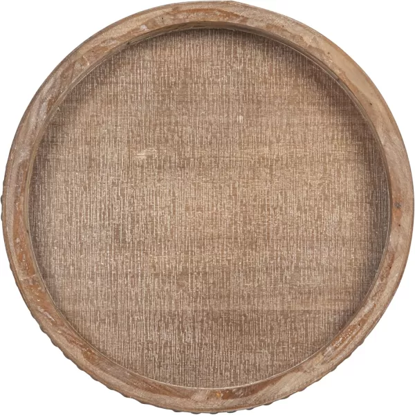 Creative CoOp Round 3Tier Decorative Wood Tray WhiteNatural