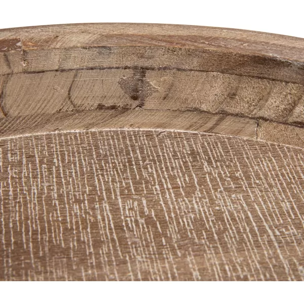 Creative CoOp Round 3Tier Decorative Wood Tray WhiteNatural