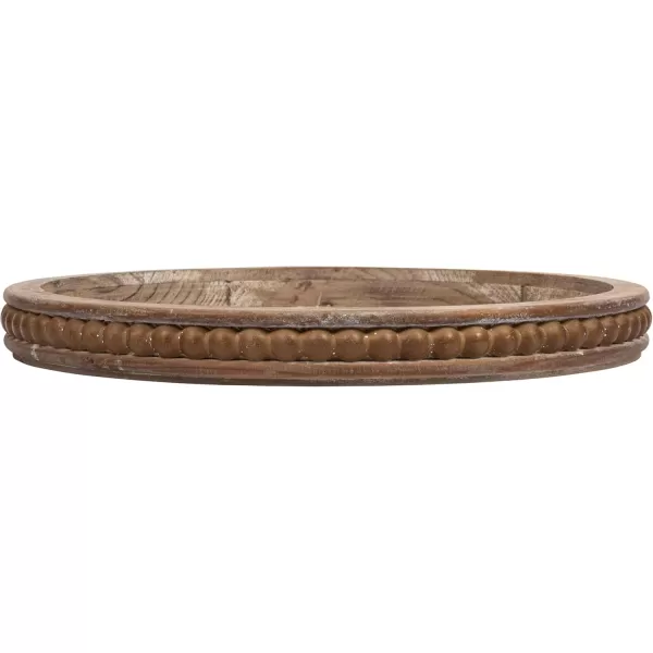 Creative CoOp Round 3Tier Decorative Wood Tray WhiteNatural