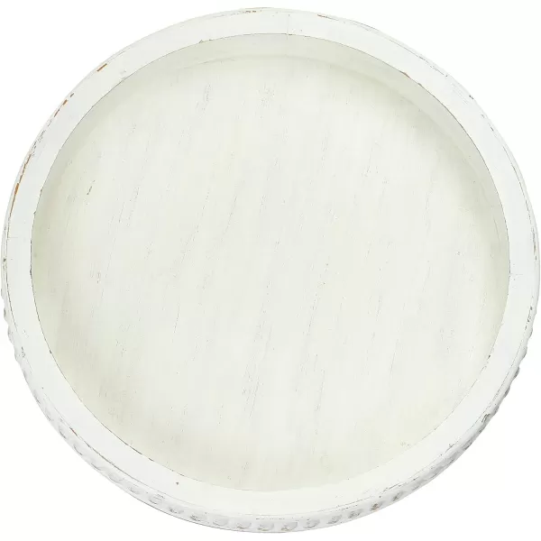 Creative CoOp Round 3Tier Decorative Wood Tray WhiteWhite