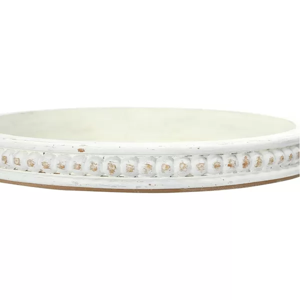 Creative CoOp Round 3Tier Decorative Wood Tray WhiteWhite