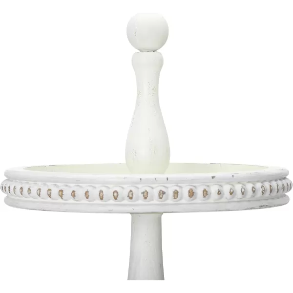 Creative CoOp Round 3Tier Decorative Wood Tray WhiteWhite