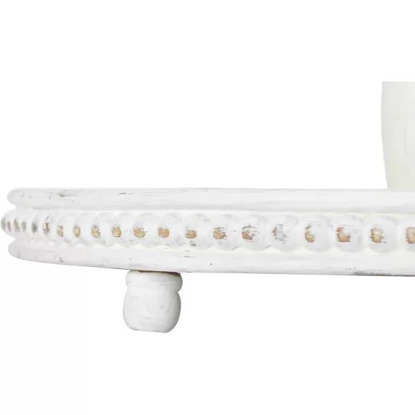 Creative CoOp Round 3Tier Decorative Wood Tray WhiteWhite