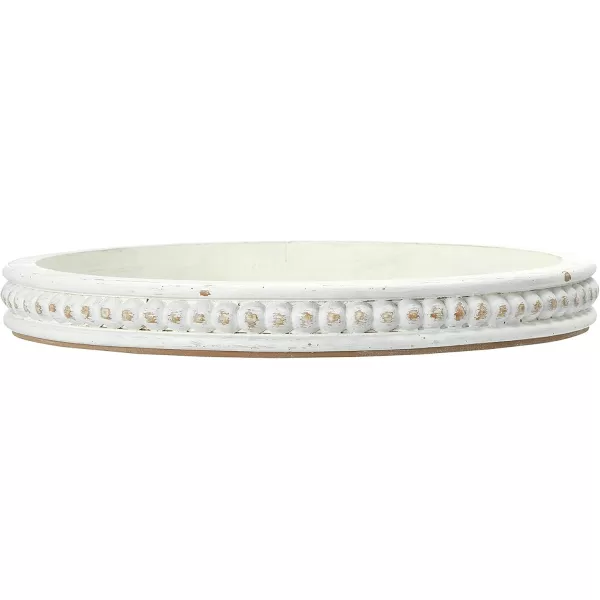Creative CoOp Round 3Tier Decorative Wood Tray WhiteWhite
