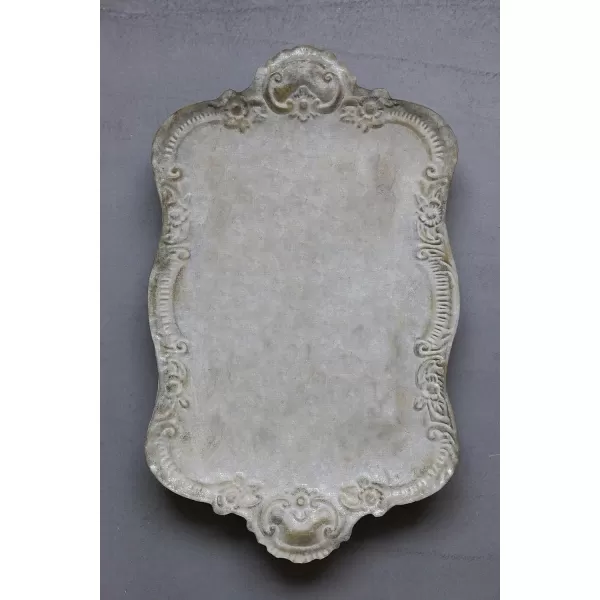 Decorative Metal Tray with Distressed Grey Finish
