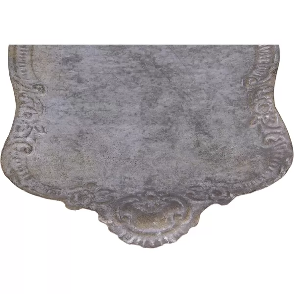 Decorative Metal Tray with Distressed Grey Finish