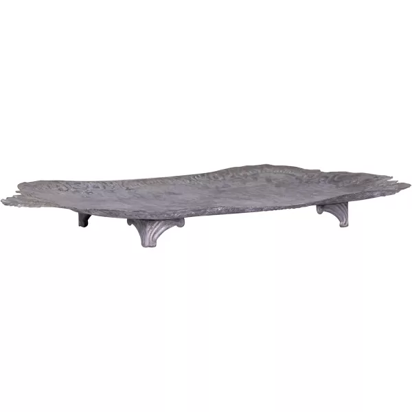 Decorative Metal Tray with Distressed Grey Finish