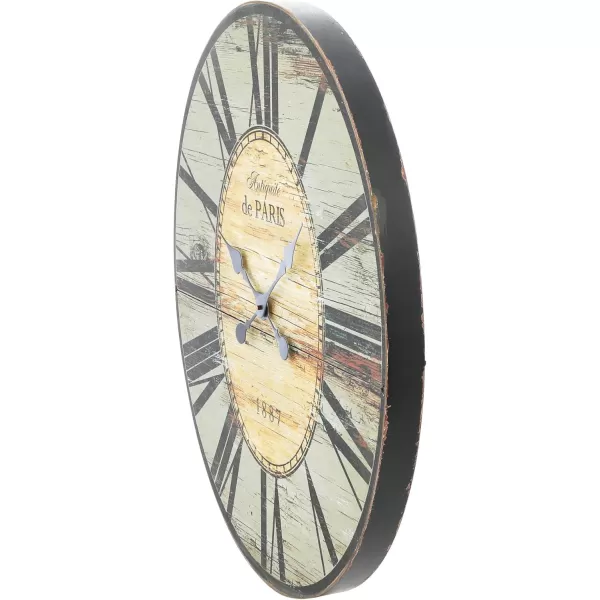 Oval Turquoise Wood Wall ClockGray