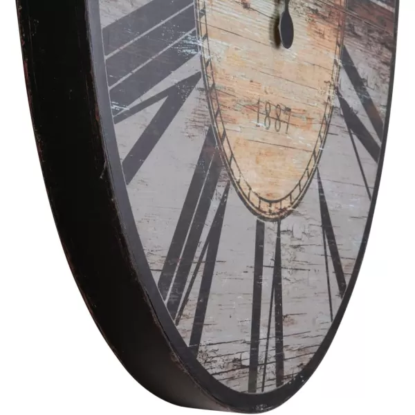 Oval Turquoise Wood Wall ClockGray