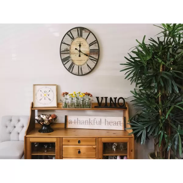 Oval Turquoise Wood Wall ClockGray