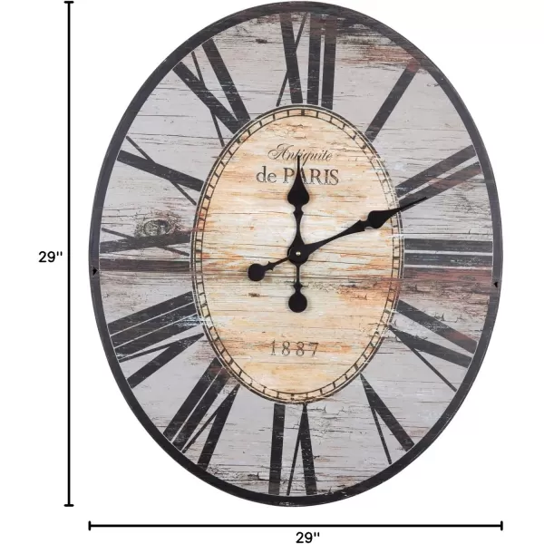 Oval Turquoise Wood Wall ClockGray