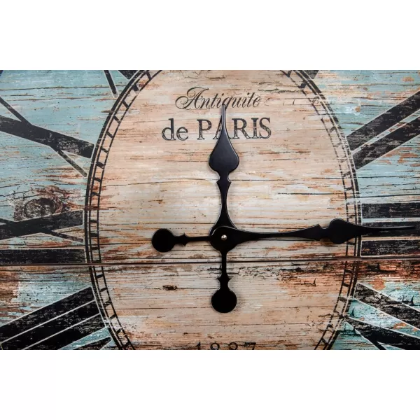 Oval Turquoise Wood Wall ClockTurquoise