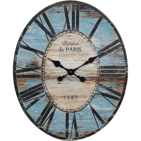 Oval Turquoise Wood Wall ClockTurquoise