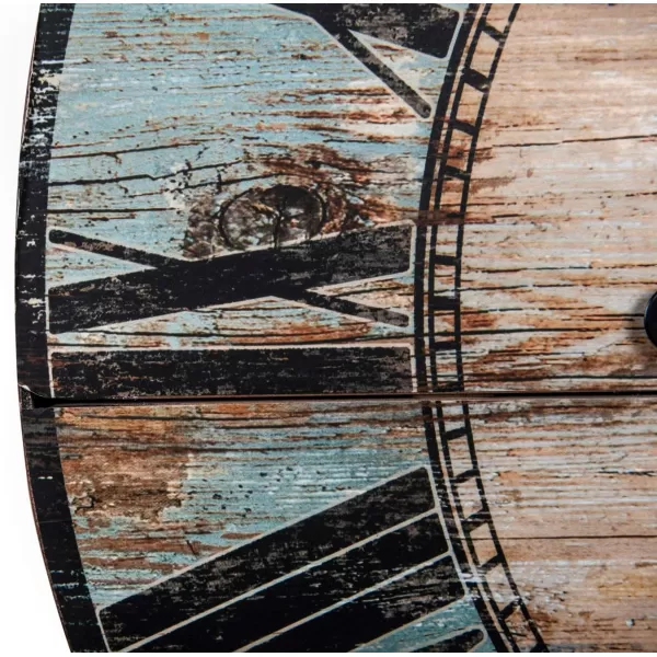 Oval Turquoise Wood Wall ClockTurquoise