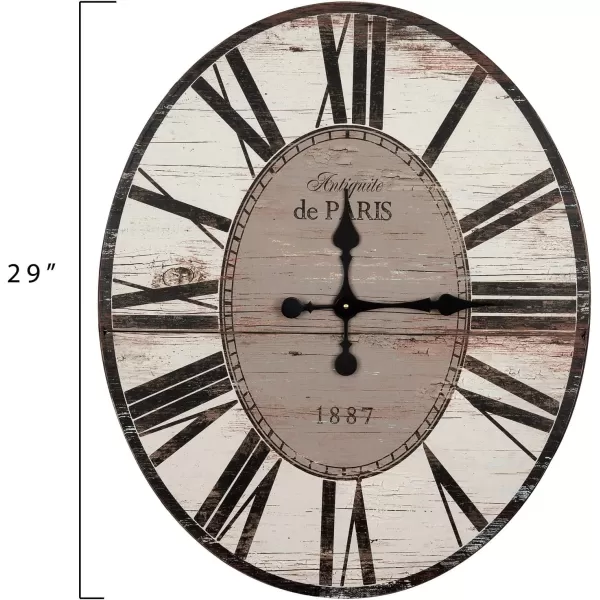Oval Turquoise Wood Wall ClockWhite