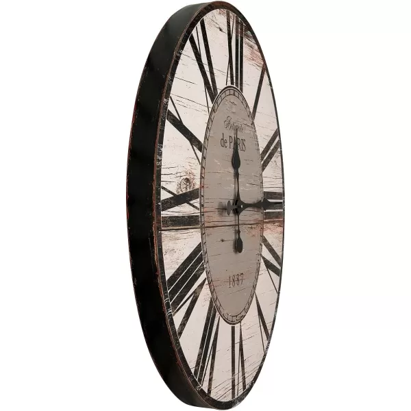 Oval Turquoise Wood Wall ClockWhite