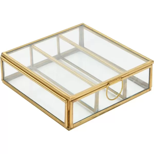 Creative CoOp Brass ampamp Glass Display Storage Box80 Glass  20 Brass