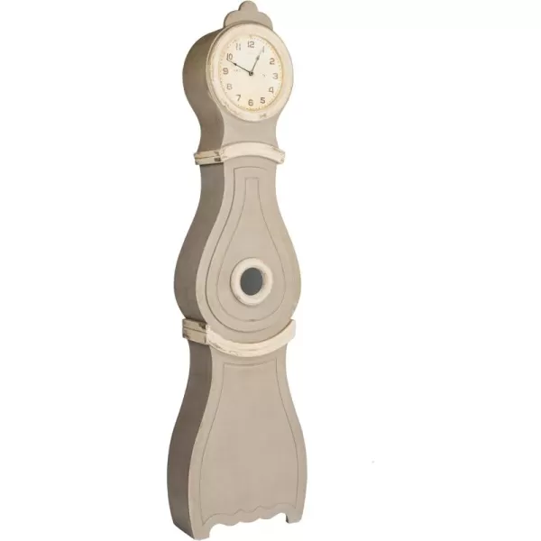 Creative CoOp Distressed Grey Wood Grandfather Style Wall Clock