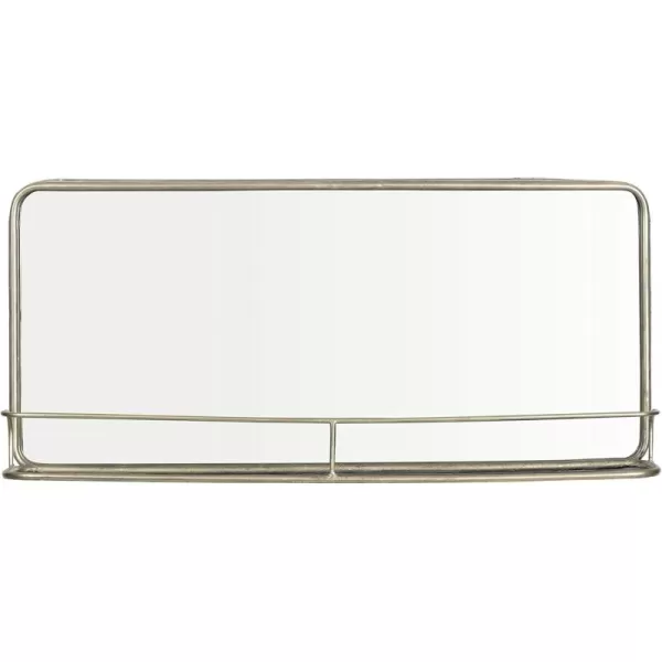 Creative CoOp Metal Framed Wall Mirror with Shelf BrassAntiqued Nickle