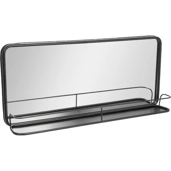 Creative CoOp Metal Framed Wall Mirror with Shelf BrassBlack