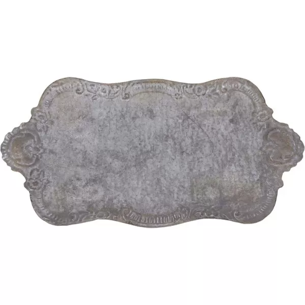 Decorative Metal Tray with Distressed Grey Finish