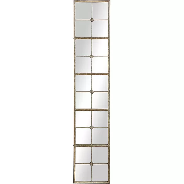 Creative CoOp Divided Rectangle Mirror with Distressed Gold FrameGold