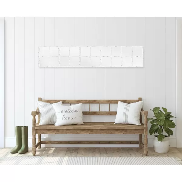 Creative CoOp Divided Rectangle Mirror with Distressed Gold FrameWhite