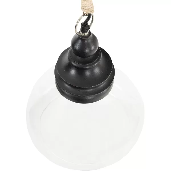 Creative CoOp Glass and Mango Wood Ceiling Pendant LightBlack