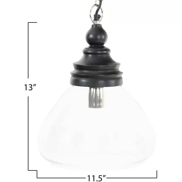 Creative CoOp Glass and Mango Wood Ceiling Pendant LightBlack