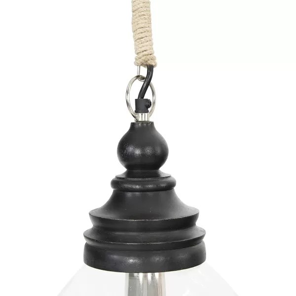 Creative CoOp Glass and Mango Wood Ceiling Pendant LightBlack