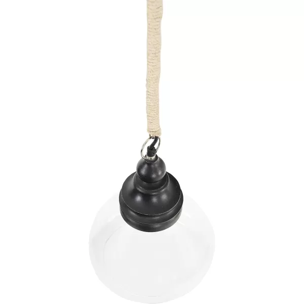 Creative CoOp Glass and Mango Wood Ceiling Pendant LightBlack