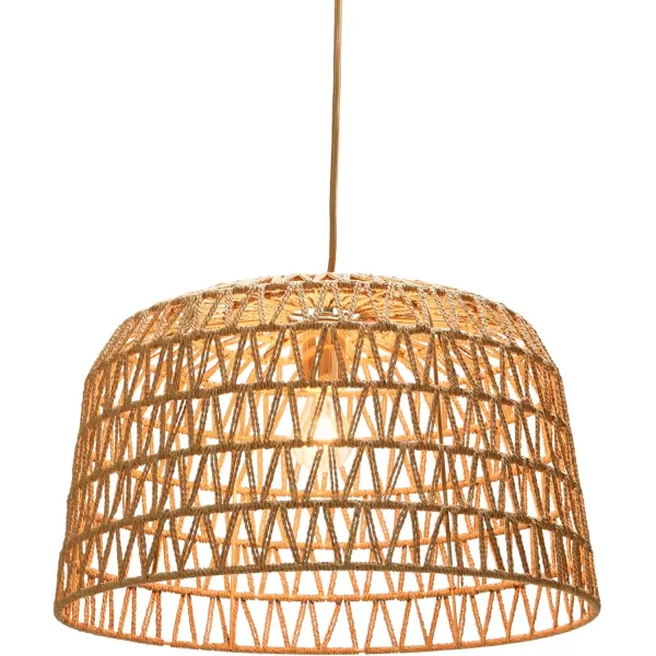 Creative CoOp Open Weave Metal and Paper Rope Ceiling Light Natural and Brushed GoldNatural and Brushed Gold